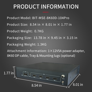Contrôleur de mur vidéo Bitvisus 1X4 2X2, entrée DP 4K60, 4 sorties <span class=keywords><strong>HDMI</strong></span>, extenseur multi-<span class=keywords><strong>écrans</strong></span> pour écran LCD, FCC CE RoHS - Product Image 6