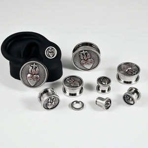 Venta al por mayor gótico cuerpo joyería Acero inoxidable Punk esqueleto serpiente fantasma búho oreja medidores enchufe lóbulo expansor camilla para fiesta - Product Image 1