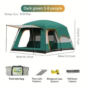 <span class=keywords><strong>Tenda</strong></span> da Campeggio a Doppio Strato 3000mm in Tessuto Oxford Impermeabile, Protezione Solare e Antipioggia, <span class=keywords><strong>Tenda</strong></span> Familiare per 8/10/12 Persone - Product Image 6