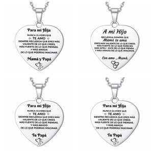 Collar de acero inoxidable con colgante de corazón de amor para mujer, colgante de amor, corazón, amor, familia, regalo familiar, gran oferta - Product Image 3
