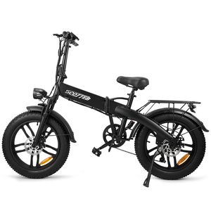 Bicicleta eléctrica plegable de montaña y urbana con cuadro de aleación de aluminio, neumáticos de 20*4 pulgadas, batería de litio de 36V 10.4AH y frenos de doble disco. - Product Image 1