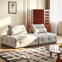 Modernes Minimalistisches Modulares Schlafsofa mit Knopfheftung, Niedrigem Profil und Tiefer Sitzfläche, Wohnzimmermöbel ohne Montage, Cloud-Design