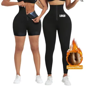 Fat Burning Women Fitness Wear Compression Tight Slim Waist Trimmer High Waist Yoga Pants Waist Trainer Corset Leggings
