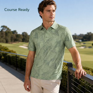 <span class=keywords><strong>Polo</strong></span> da Golf Personalizzata Verde Salvia per Uomo con Stampa Foglie di Palma Tropicale, Anti-UV e Traspirante, Abbigliamento Sportivo per Squadre - Product Image 2