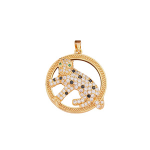 HD84 Nuovi Ciondoli di Lusso a Forma di Animali in Rame Placcato Oro 18K, Serie Leopardo, con Micro Pavé CZ, Pendenti a Forma di Pantera per Gioielli Fai da Te, Vendita all'Ingrosso - Product Image 6