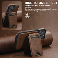 AilesTecca Dompet Kulit Magnetik Mewah untuk iPhone 16 dengan Kantong Kartu yang Dapat Dilepas untuk iPhone 17 Air Pro Max
