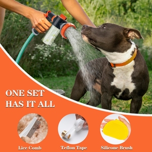 Nouvelle Tendance : Pistolet de Douche Auto-Nettoyant 8-en-1 pour Animaux de Compagnie, Outil de Bain en Plastique pour Chats et Chiens, Idéal pour le Nettoyage de Voitures et de Jardins - Product Image 5