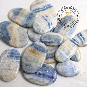 Scheelite bleue, qualité A, 100% naturelle, cabochon, pierre précieuse en vrac pour la création de bijoux, cristal de scheelite bleue, prix en gros - Product Image 3