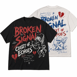 Camiseta de fábrica personalizada de algodón de 300GSM de alto gramaje con lavado desgastado, corte holgado y extragrande, con pedrería termoadhesiva, estilo streetwear para hombre - Product Image 3