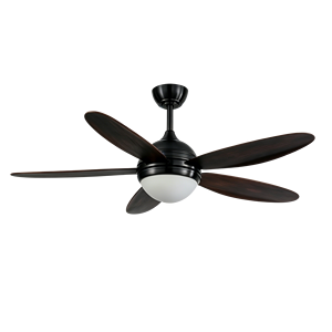 Five Blade <b>Ceiling</b> <b>Fan</b> with Round Light Brown Wood Look Blades Led <b>Ceiling</b> <b>fan</b> Light <b>for</b> <b>Bedroom</b> Living Room Interiors - Product Image 2