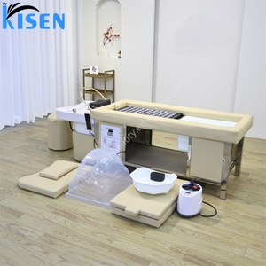 Table de massage et de beauté Kisen de qualité supérieure pour salon, avec fonction lit de moxibustion, spa capillaire, bain de pieds et chaise de pédicure - Product Image 3