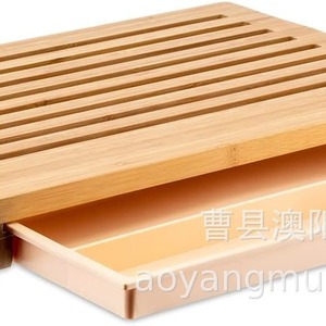 Planche à découper en bambou Aoyang 42x4.5x27 cm avec bac à miettes pour usage en cuisine - Product Image 2