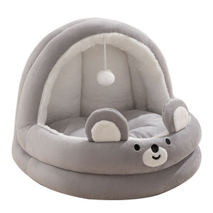 Aangepaste Moderne Pluche Kat Bed Grot Met Afneembare Cover Effen Patroon Luxe Kleding Accessoires Voor Honden En Katten Oem Service - Product Image 6
