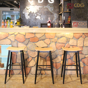 Bắc Âu Mộc Mạc Cổ Điển Kim Loại Công Nghiệp Khung Ăn Nhà Bếp Truy Cập Cafe Nhà Hàng 30 <span class=keywords><strong>Inch</strong></span> Chiều Cao Cao Thanh Phân - Product Image 3