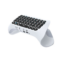Manette de jeu sans fil BT 3,5 mm Dual Sense avec clavier, double haut-parleur intégré, support de charge, ChatPad pour PS5 en plastique