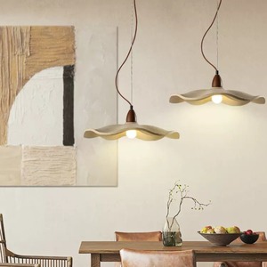 Wabi Sabi Style Pendant Lamp Cream Color Round Led <b>Light</b> Source E26 Single Head Home Decor Lighting - Product Image 2