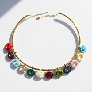Collar con Colgante de Bambú para Mujer, Estilo <span class=keywords><strong>Simple</strong></span> y Versátil, Chapado en Cobre con Zirconia, Color Oro 18K, para Oficina - Product Image 3