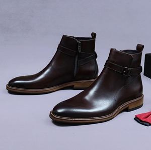 Chaussures pour hommes en cuir véritable respirantes, confortables, légères, à lacets, à bout carré, style outdoor, taille américaine - Product Image 6