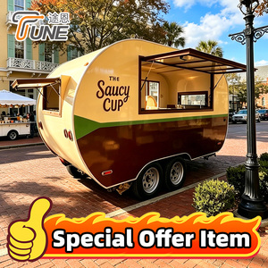 Remolque de Comida Móvil Retro Rentable de 4m, Totalmente Equipado, Carrito de Venta Ambulante en Venta al Mejor Precio Promocional, Listo para Enviar, ¡Gran Oferta! - Product Image 1