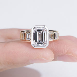 Anillo de diamantes cultivados en laboratorio de oro amarillo de 18 quilates Messi Jewelry MSR-2020 para mujer - Product Image 6