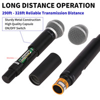 Ruoca Microphone sans fil professionnel UHF 8 canaux micro USB dynamique pour les performances de scène d'église