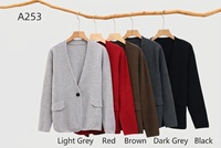 Maßgeschneiderter Damen-Strickblazer mit Einzelknopf, aufgesetzter Tasche, locker geschnittene Strickjacke, Damen-Strickjacke, Damenpullover
