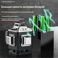Jauge de niveau laser auto-nivelante 4D 16 lignes verte à 360 ° pour une utilisation intérieure et extérieure, alimentée par batterie, compatible ODM