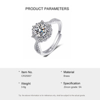 Anneaux de dragon en cristal de cuivre et de laiton minimalistes populaires européens et américains, anneaux ouverts ajustables pour femmes, bijoux