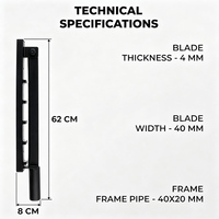 Fendeuse à bois en métal JH-Mech, personnalisable, légère, robuste, à fixation murale, gain de place, lame détachable et remplaçable