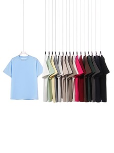 250G Heavyweight Cotton T Shirt 32S Double Yarn Drop Shoulder Crew Neck Blank <b>Tee</b> Loose Fit Casual Streetwear Bulk - Product Image 4