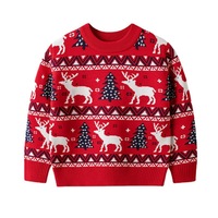 Pull de Noël assorti pour la famille, motif renne jacquard, pour hommes, femmes et enfants, tricot de fête