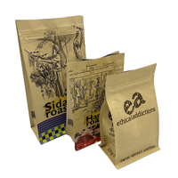 LOGO personnalisé 250g 500g 1000g Kraft sac de poudre de grain de café emballage alimentaire thé Cookie brun artisanat pochette avec valve et fermeture éclair