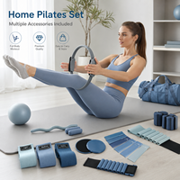 Ensemble de fitness pour la maison avec haltères en silicone personnalisables, tapis de yoga, accessoires de yoga et pilates, kit de pilates