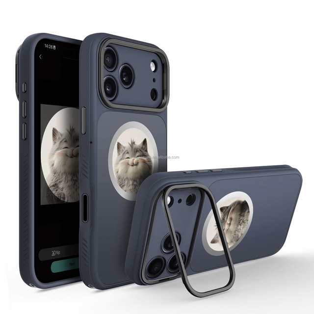 Integrated Kickstand DIY Customizable Images HD 4 Colors Smart NFC E-Ink Magnetic Waterproof Luxury Phone Case for 17 Pro