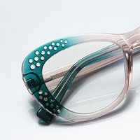 Monture de lunettes optiques anti-lumière bleue Partagas Butterfly Shape Spring Hinge CP Pin-in Arms Style pour femmes