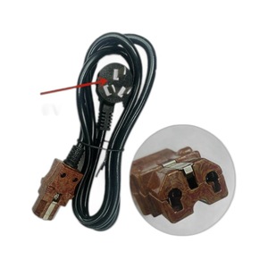 สายไฟสองรูสำหรับกาต้มน้ำไฟฟ้า หม้อหุงข้าว ปลั๊ก 2 ช่อง สายยางสีดำ - Product Image 3