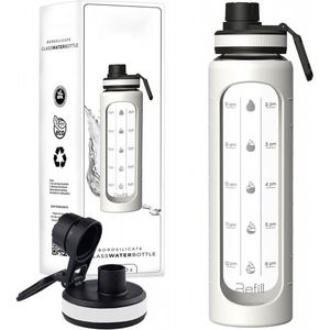 Bouteille d'eau de sport personnalisée avec logo pour la salle de sport, bouteilles en verre borosilicate à large ouverture pour l'eau potable - Product Image 2