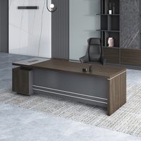 Table de Bureau de Direction de Luxe en Bois Moderne, Bureau de PDG en MDF, Table de Bureau en L pour Maison et Bureau Exécutif
