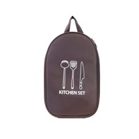 Pochette de rangement pour couverts en tissu Oxford personnalisable, sac à fermeture éclair en nylon grande capacité avec poches pour couteau et fourchette, idéal pour les cadeaux de pique-nique
