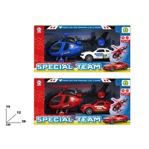 Set de Juguete de Plástico de Helicóptero y Coche de Equipo Especial con Luces y Sonidos a Pilas para Niños de 3+ Años - Product Image 1