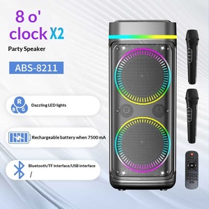 רמקול מסיבות ABS-8211 5.0, 100W*2, תאורת RGB כפולה <span class=keywords><strong>8</strong></span> אינץ', מיקרופון אלחוטי, נייד לשימוש חיצוני, סוללה 7500mAh, שלט רחוק - Product Image 2