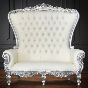 Enterenprise C006 Midcentury Style Tufted Sofa <b>Bed</b> Ball Chair Loveseat Silver <b>Frame</b> Fabric Upholstery Bedroom/Living Room - Product Image 3