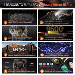 <span class=keywords><strong>Ulefone</strong></span> ชุดเกราะเพาเวอร์<span class=keywords><strong>16</strong></span> <span class=keywords><strong>Pro</strong></span> IP68,สมาร์ทโฟนทนทานหน้าจอทุกเครื่อง5.93นิ้วแรม4GB/รอม64GB 16MP + กล้องหลัง2MP - Product Image 5
