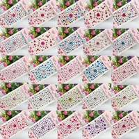 Qibai DIY Buket Stiker Seni Kreatif Buatan Tangan Desain Bunga Plum Hati Ukuran Kecil Berperekat Rhinestone