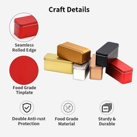 Boîte en étain rectangulaire de qualité alimentaire 150 x 60 x 65 mm, emballage métallique certifié FDA pour mini-gâteaux à la mousse, emballage personnalisé avec logo
