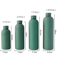 Botella de Agua Deportiva Personalizada de 500 ml de Acero Inoxidable, Termo con Aislamiento al Vacío y Acabado Esmerilado de Tacto Suave
