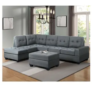 Custom Made Modern Design Sofa For Office Grey Velvet Sectional Chair Sofa Living Room Furniture