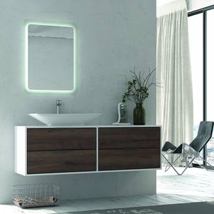 Mobile da Bagno Kamalu SPR-120C4 Bicolore 120cm con 4 Cassetti Scorrevoli per Scuola, Soggiorno, Camera da Letto, Cucina in Legno di Bambù e MDF - Product Image 1