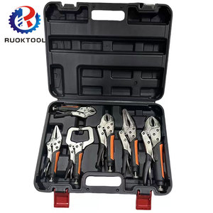 6PCS thép carbon cao kết hợp mạnh mẽ cỡ lớn khóa kìm kẹp Công Cụ Kìm áp lực phổ quát Khóa Kìm thiết lập - Product Image 1