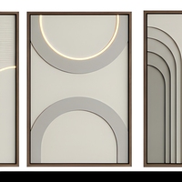 JIANZHIART Art déco moderne 3D en grès + LED, cadre rectangulaire en métal noir fait à la main, art mural suspendu pour hôtels et restaurants